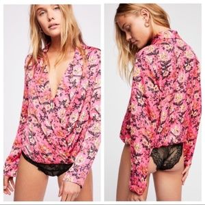 free people intimately elsa printed bodysuit New